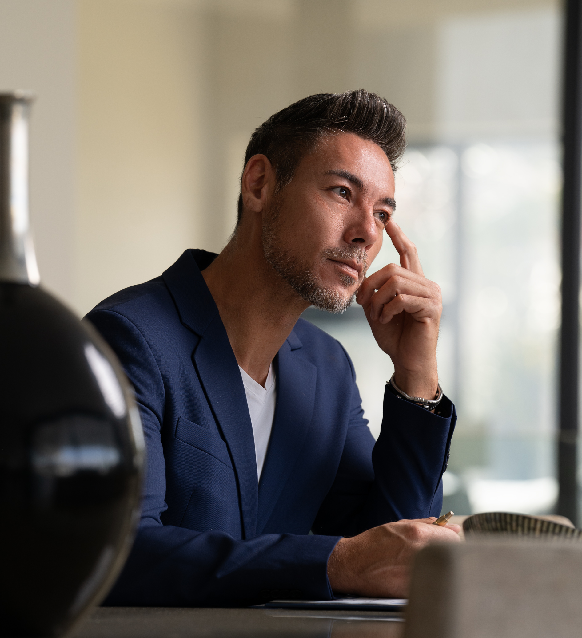 Elton Lau in a thoughtful speaking portrait